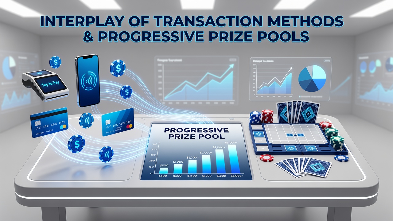 Close-up view of a tablet screen showing a progressive jackpot meter alongside transaction confirmation notifications